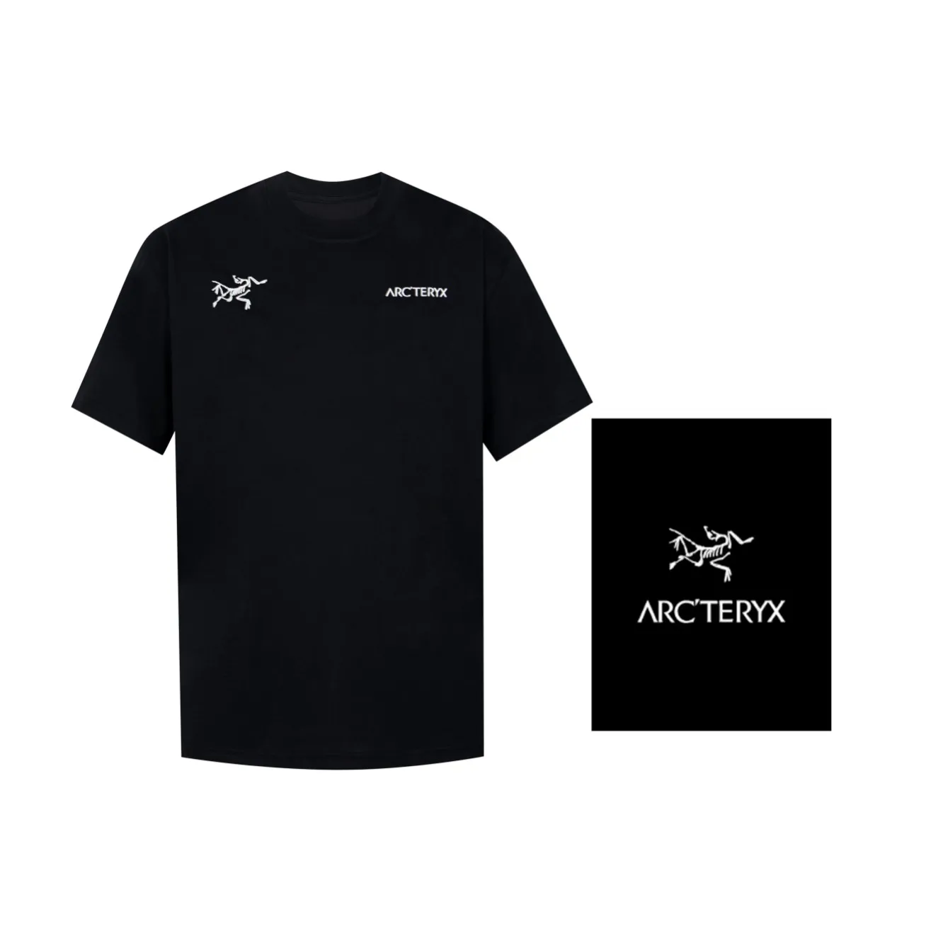 [ Ayc Teryx ] 2024FW T LOGO Premium 32s Same Style ：Black White Size：XS S M L